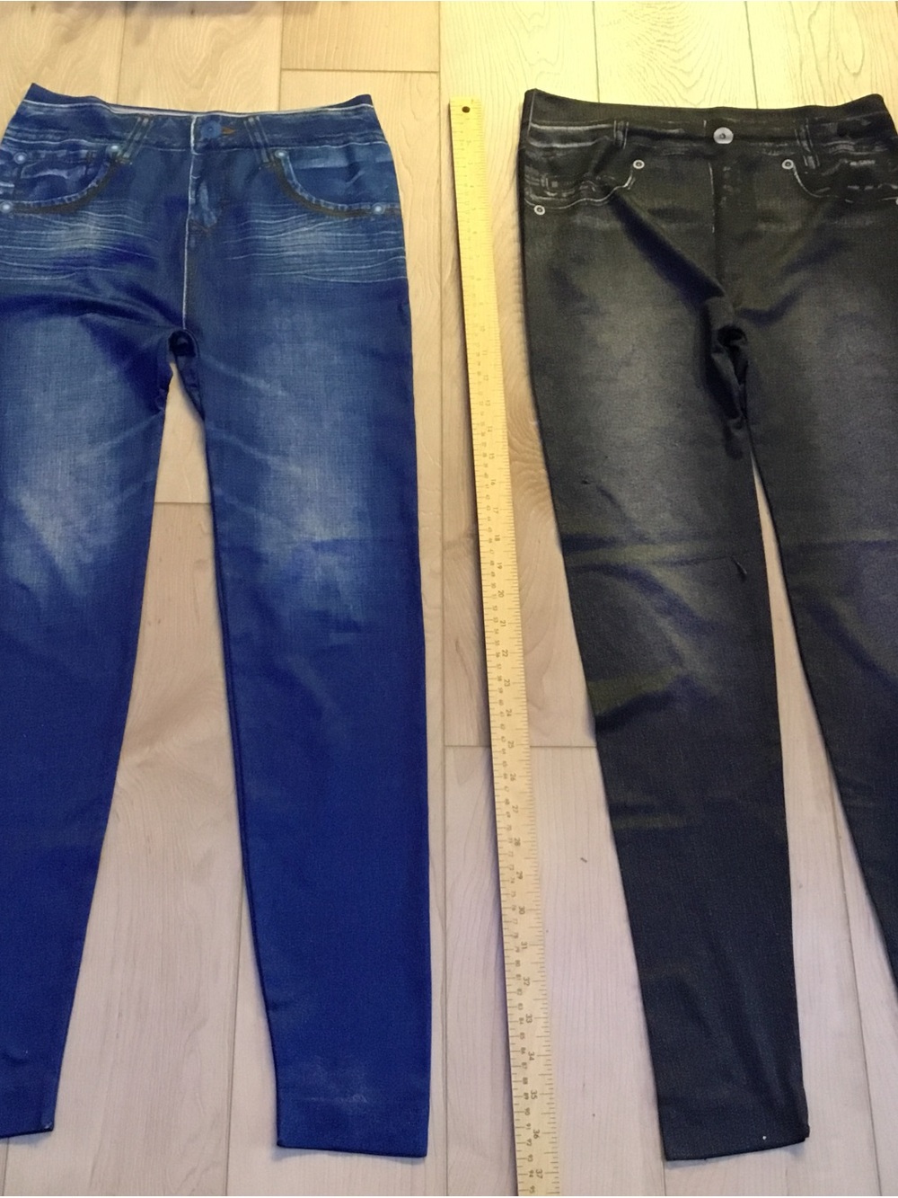 2 Pieces Women’s Skinny Pull-On Stretchy Jeans - Blue & Black - Unbranded